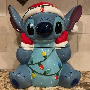 Stitch Christmas Lights Cookie Jar